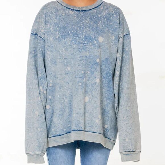 Drifter Yameyo Bleach Splash Sweatshirt size Medium in Blue